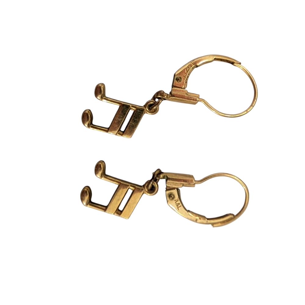 Vintage K&L Germany Gold Toned Costume Jewelry Music Note Earrings - Picture 16 of 16
